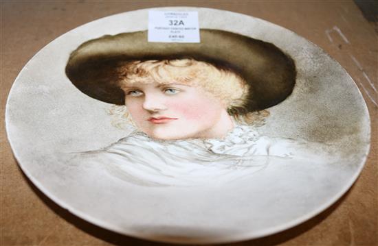 Portrait painted Minton plate